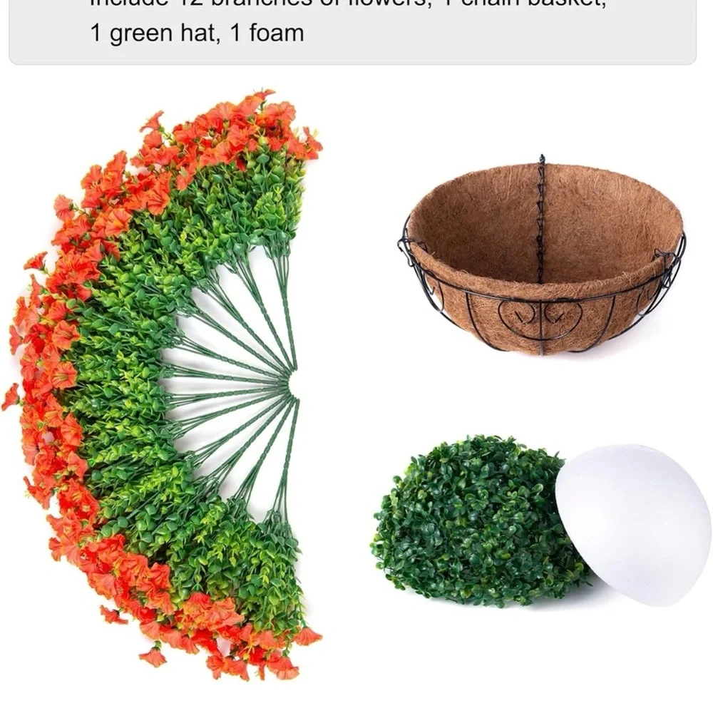 Vibrant Orange Hanging Basket Planter